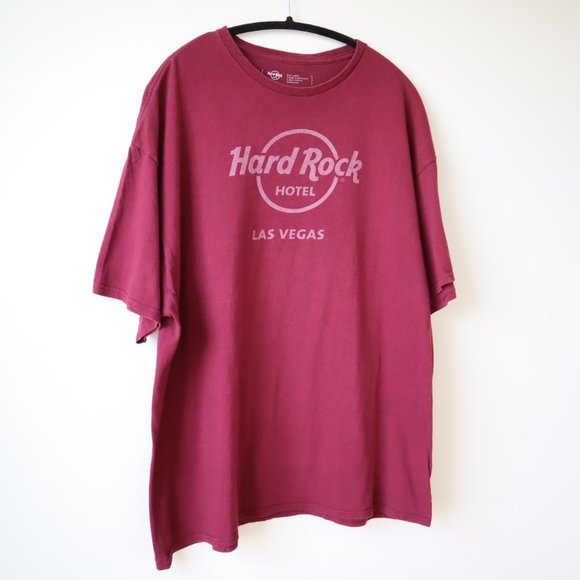 Hard Rock Hotel Las Vegas Maroon T Shirt, Size XX Large - Picture 3 of 9